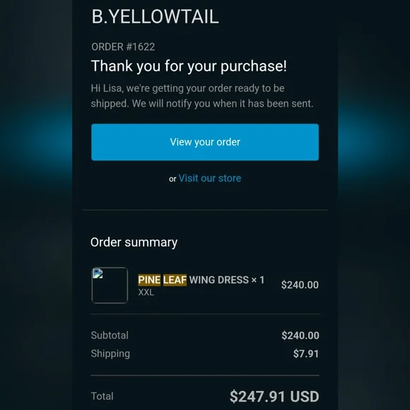 Byellowtail Pine Leaf dress from 2018 collection. - Picture 7 of 7